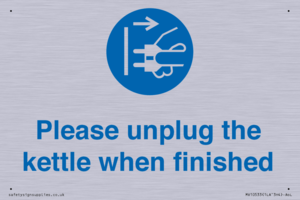 Please unplug the kettle when finished